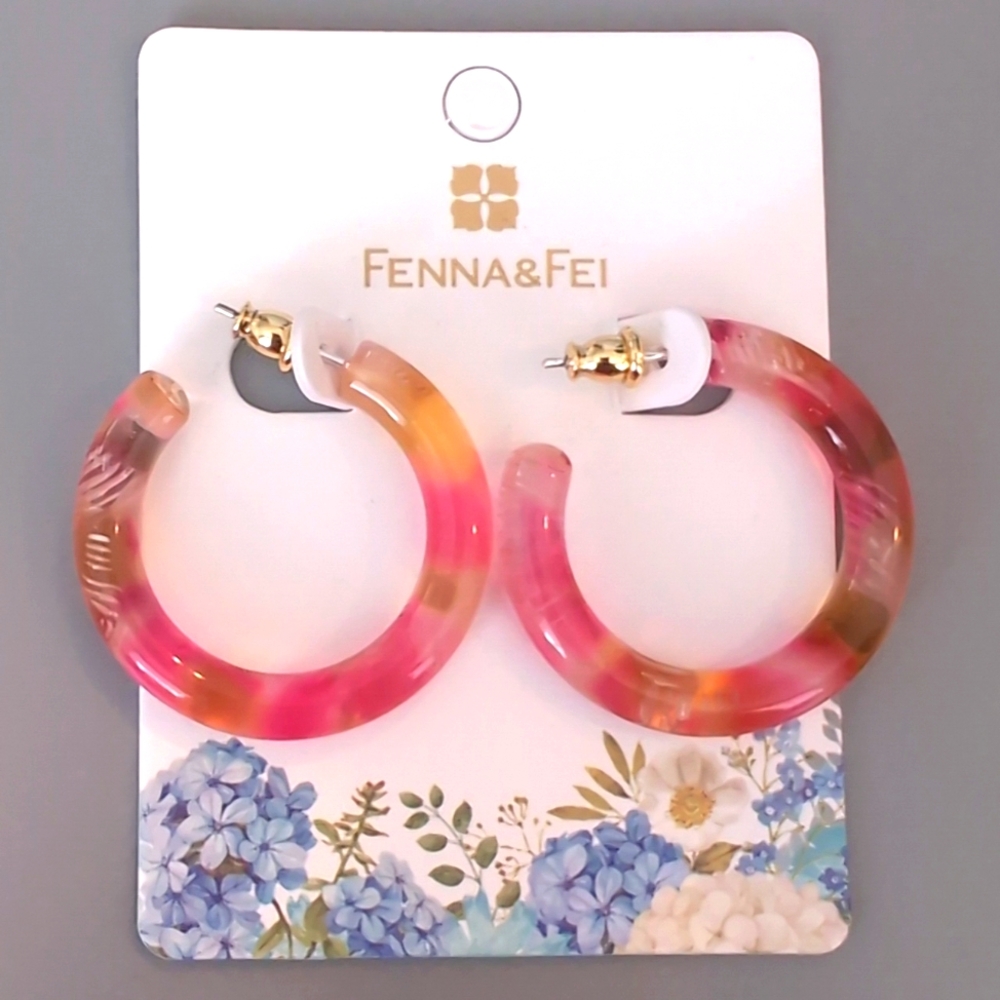 Pink Orange Hoops - Lightweight